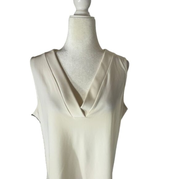 Franne Golde Women's White V-Neck Sleeveless Blouse Size XL - Picture 3 of 9